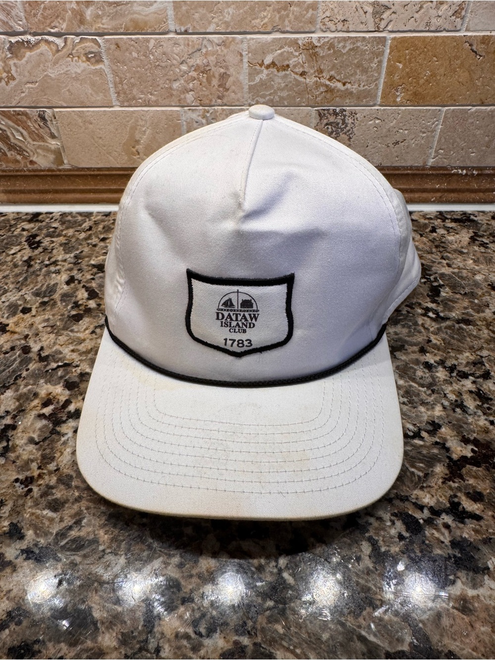 Dataw Island Club White Golf Cap with Black Trim
